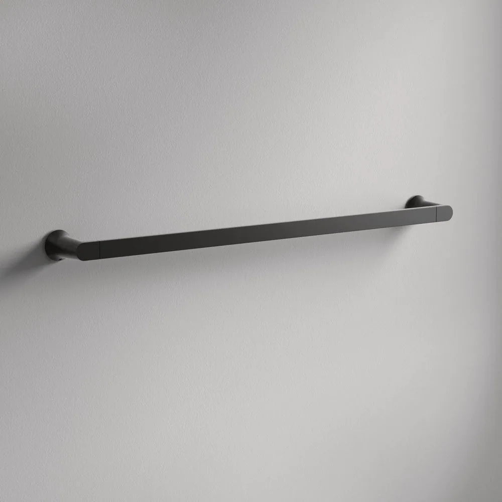 Genta 3-Piece Bath Hardware Set with 24 In. Towel Bar, Paper Holder and Towel Ring in Matte Black