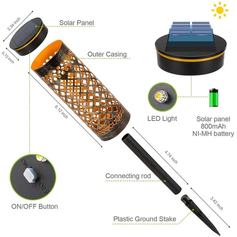 Brass Low Voltage Solar Powered Integrated LED Metal Pathway Light Pack