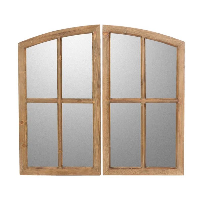 Kissena Window Pane Wood Wall Mirror