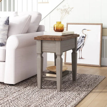 Bonas 24'' Tall Solid Wood End Table with Storage