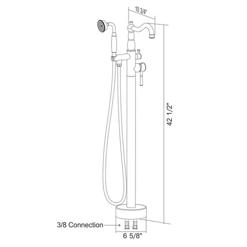 Double Handle Floor Mounted Freestanding Tub Filler