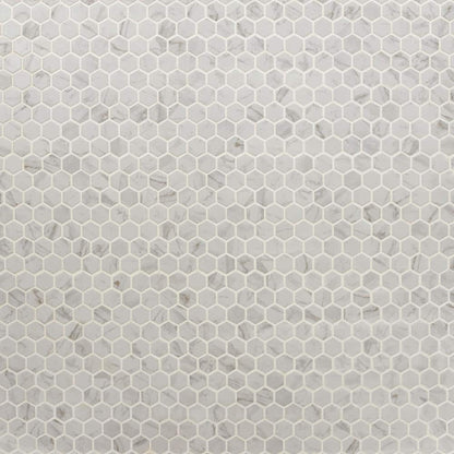 Carrara 10 In. X 12 In. X 6.35 Mm Ceramic Hexagon Mosaic Floor and Wall Tile (0.81 Sq. Ft./Each)