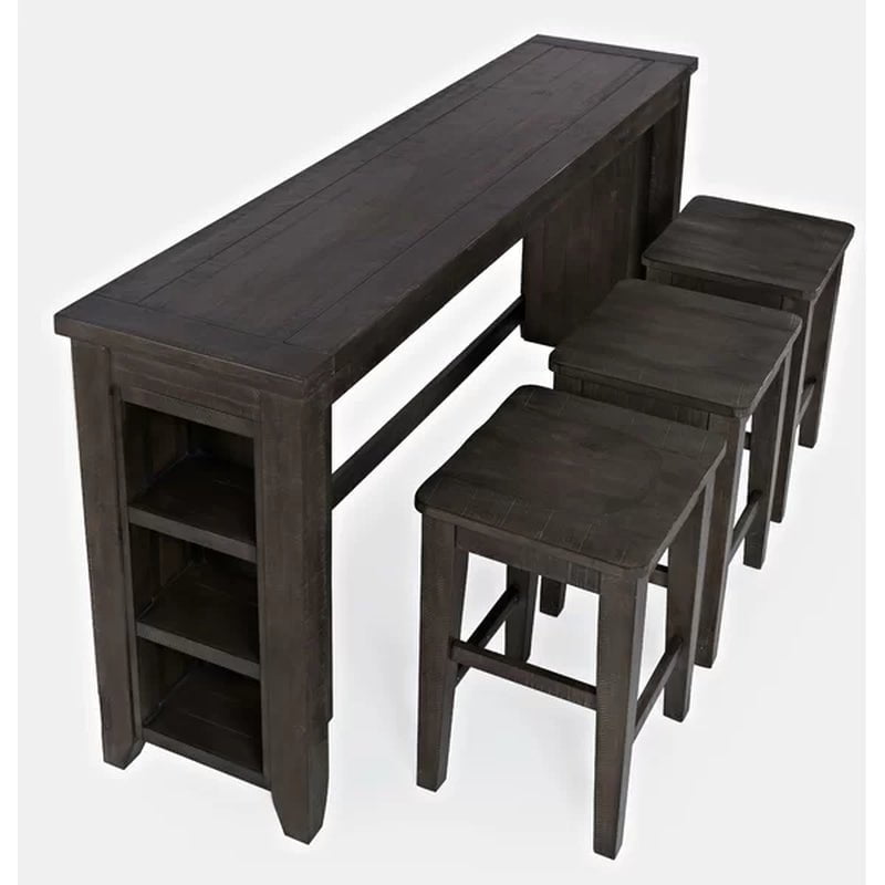Flournoy 3 - Person Counter Height Pine Solid Wood Dining Set