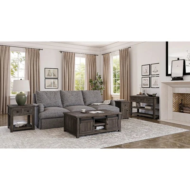 Westhoff 25'' Tall Solid Wood End Table with Storage