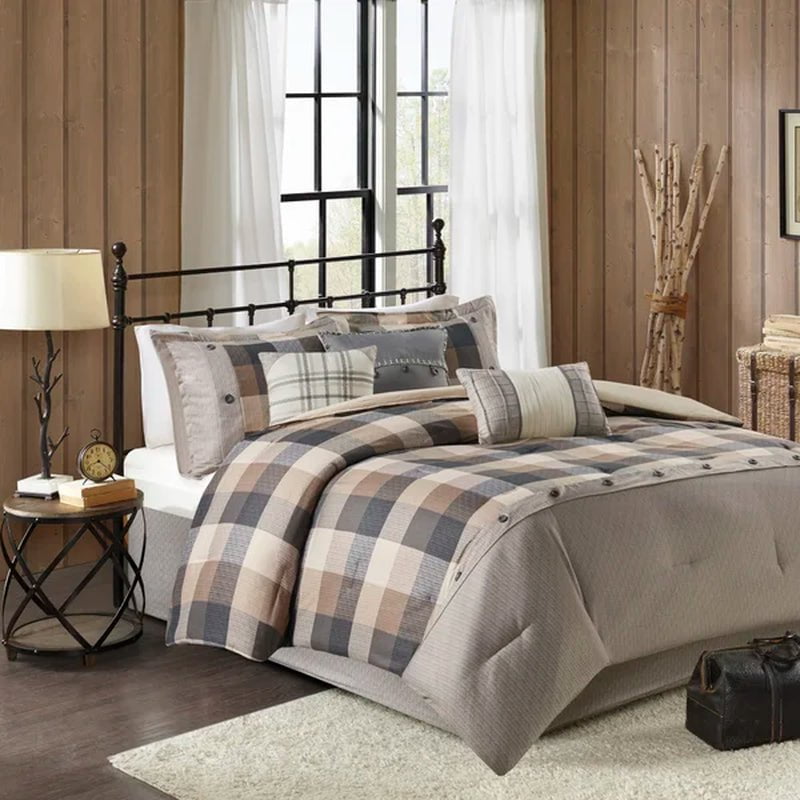Schnitzer 7 Piece Herringbone Comforter Set