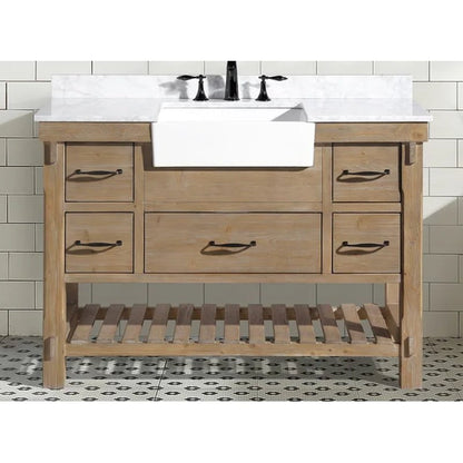 Giuliana 48'' Free-Standing Single Bathroom Vanity with Carrara Marble Vanity Top