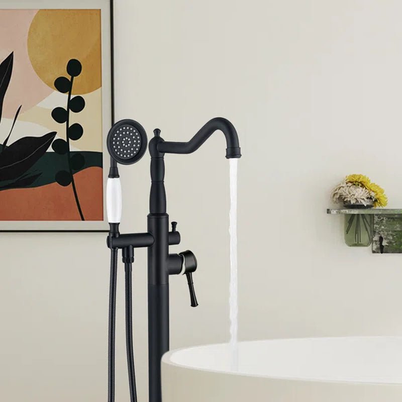Double Handle Floor Mounted Freestanding Tub Filler