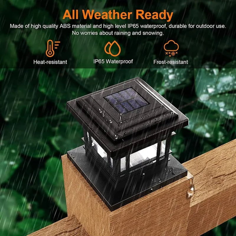 Tannis Black Low Voltage Solar Powered Integrated LED Fence Post Cap Light