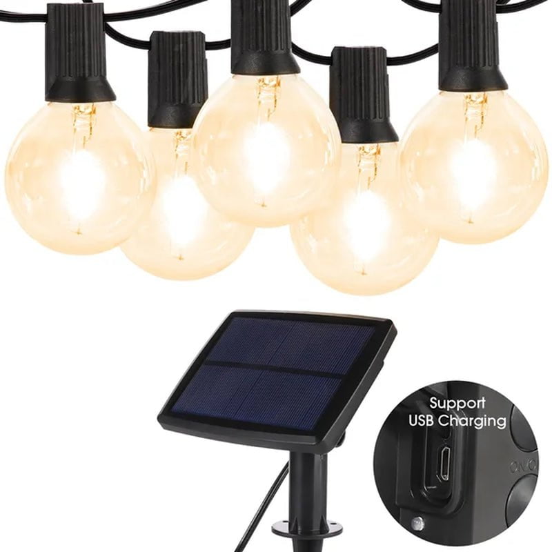 Beier 299.21'' Outdoor LED Solar Powered 25 - Bulb Globe String Light (End to End Connectable)