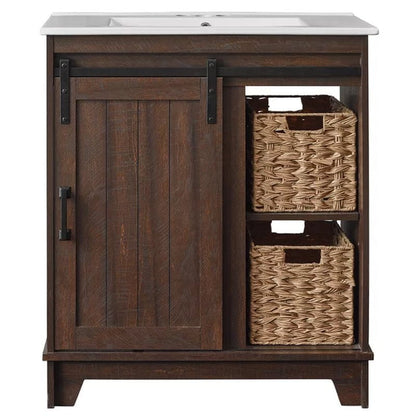 Sofia 29.88'' Free-Standing Single Bathroom Vanity with Vitreous China Vanity Top