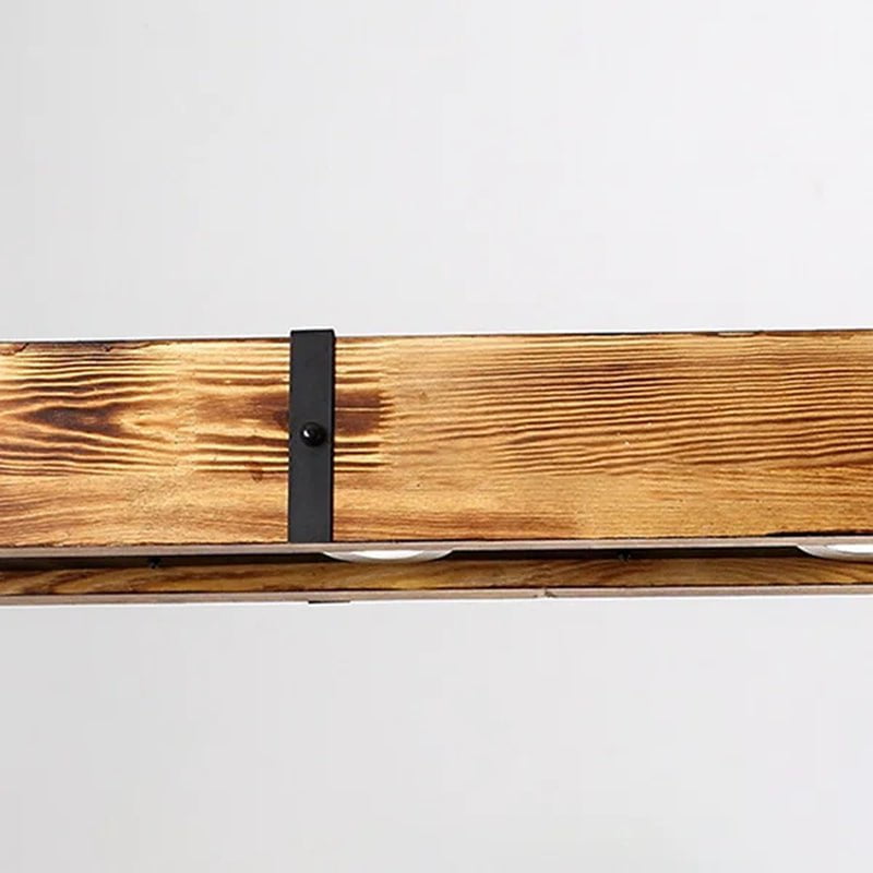 Loft Industrial Style Wood Linear Island Chandelier Pendant Light