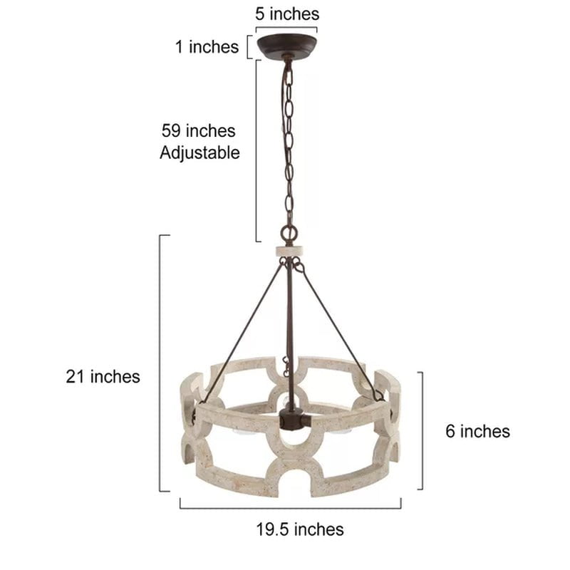 Clarkston 3 - Light Dimmable Drum Chandelier