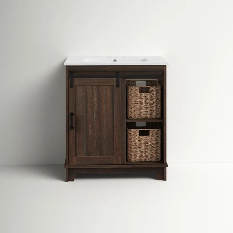 Sofia 29.88'' Free-Standing Single Bathroom Vanity with Vitreous China Vanity Top