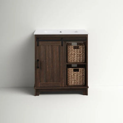Sofia 29.88'' Free-Standing Single Bathroom Vanity with Vitreous China Vanity Top