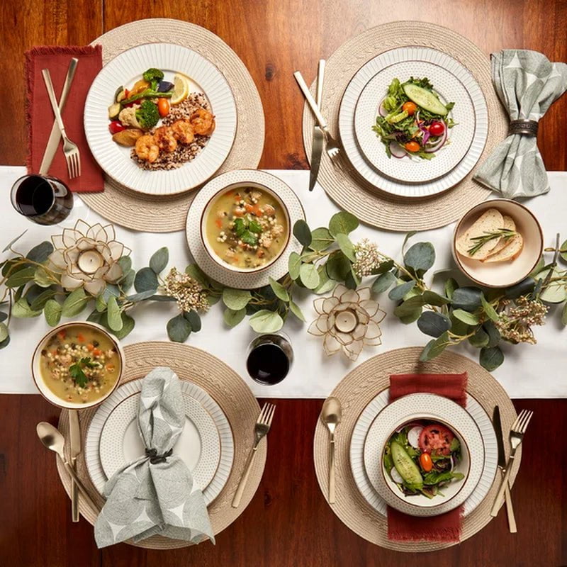 Hub Stoneware Dinnerware Set - Service for 4