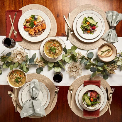 Hub Stoneware Dinnerware Set - Service for 4