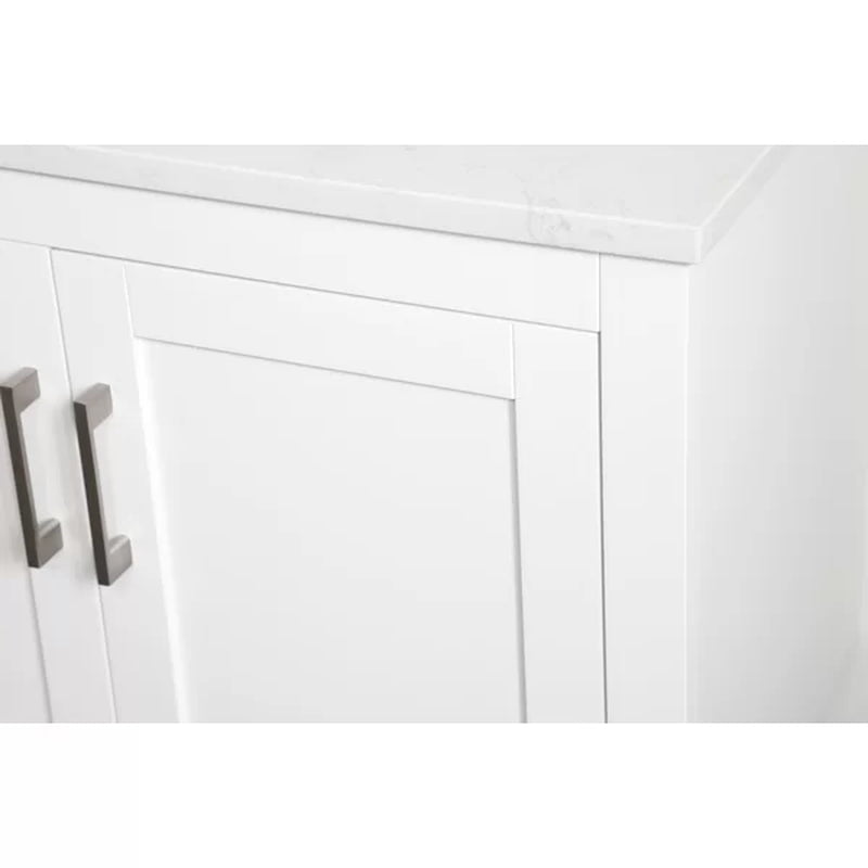 Trieste 29.87'' Free-Standing Single Bathroom Vanity with Quartz Vanity Top
