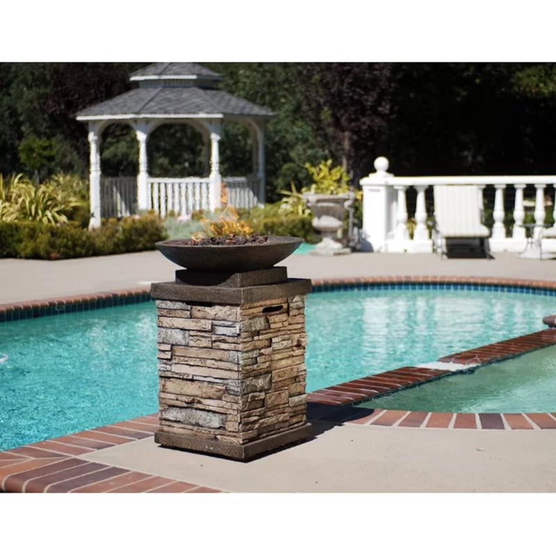 Newcastle 29.13'' H X 19.49'' W Polyresin Propane Outdoor Fire Column