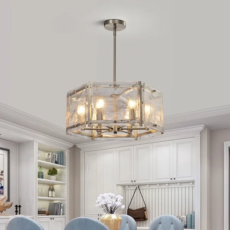 Leyla 6 - Light Dimmable Drum Chandelier