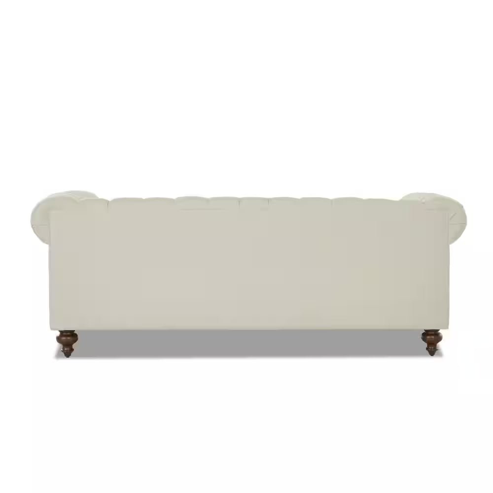 Blakely 95 In. Max Buff Natural Tweed Fabric 3 -Seater Chesterfield Sofa with Removable Cushions