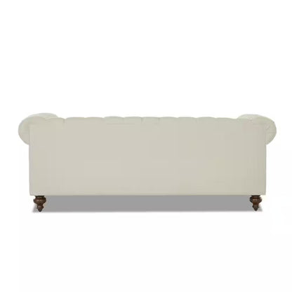 Blakely 95 In. Max Buff Natural Tweed Fabric 3 -Seater Chesterfield Sofa with Removable Cushions