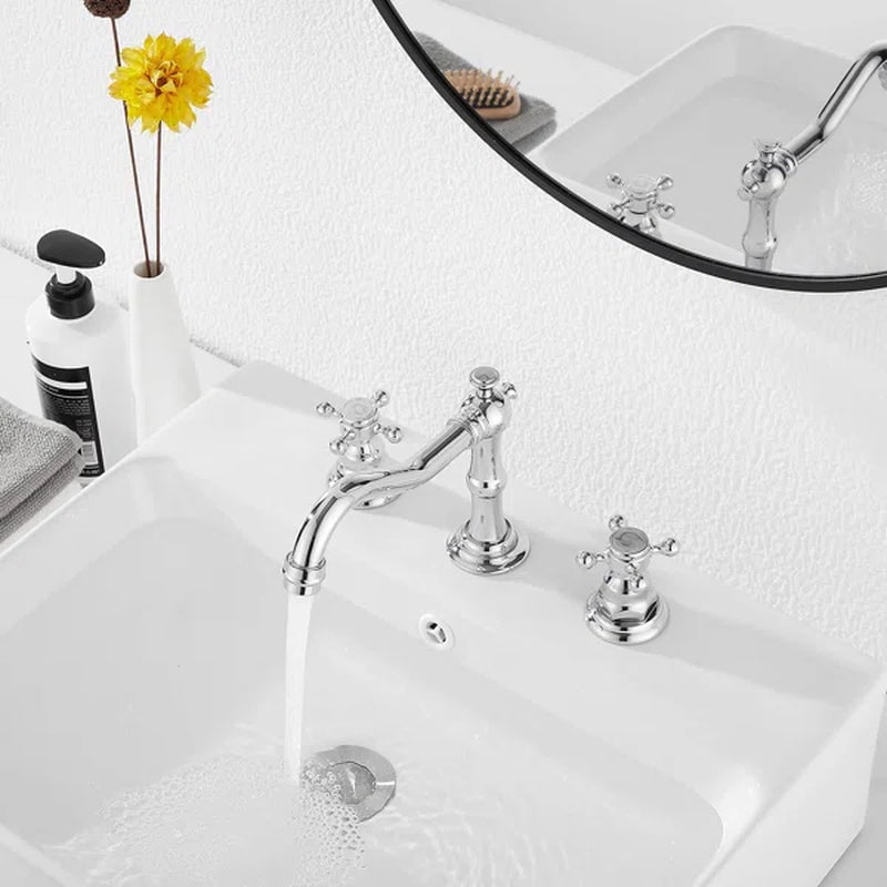 Widespread Faucet 2-Handle Bathroom Faucet with Drain Assembly