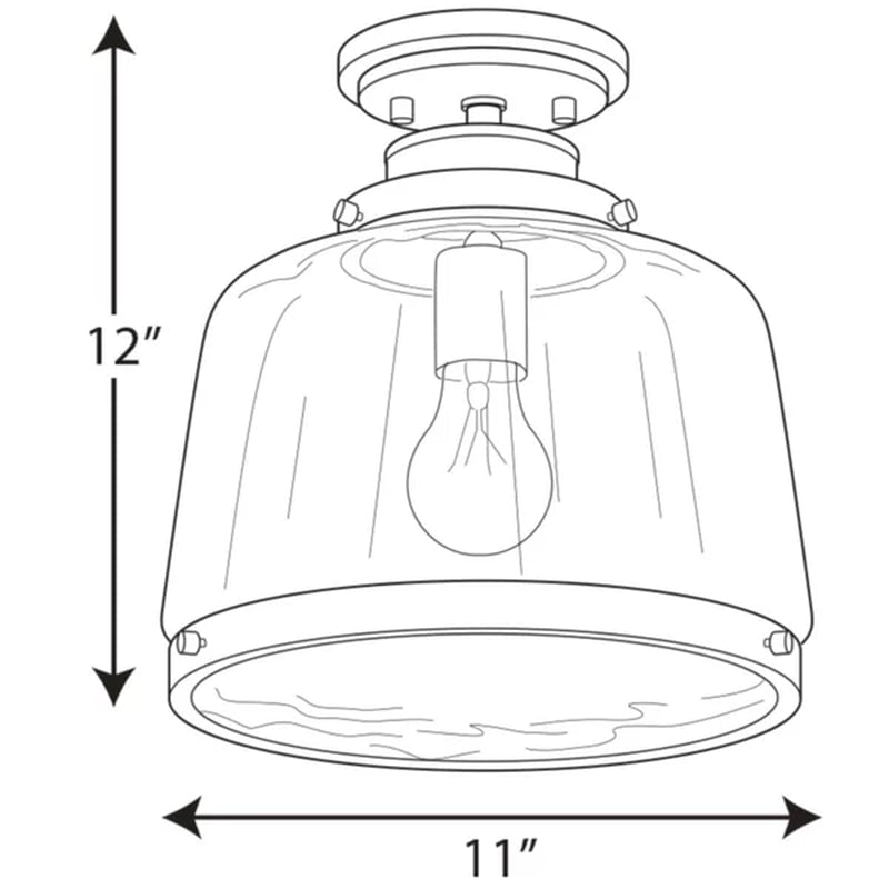 Lupe Glass Semi Flush Mount