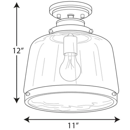 Lupe Glass Semi Flush Mount