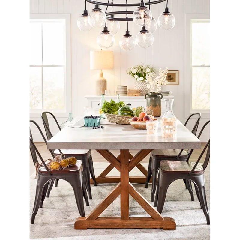 Collins Slat Back Stacking Side Chair in Gunmetal Gray/Brown