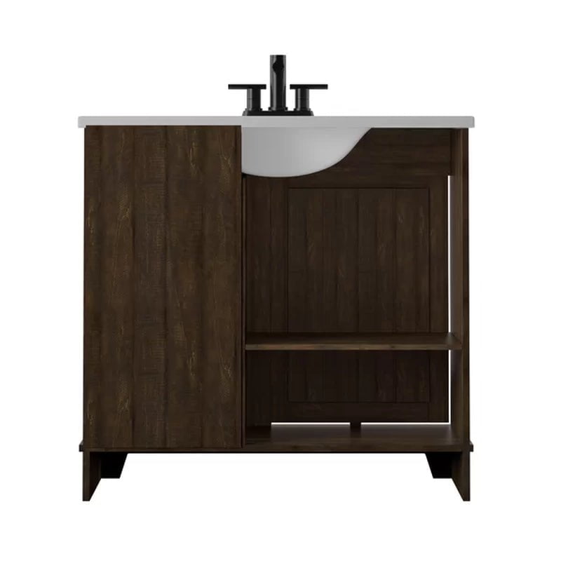 Braylen 35.88'' Free-Standing Single Bathroom Vanity with Ceramic Vanity Top
