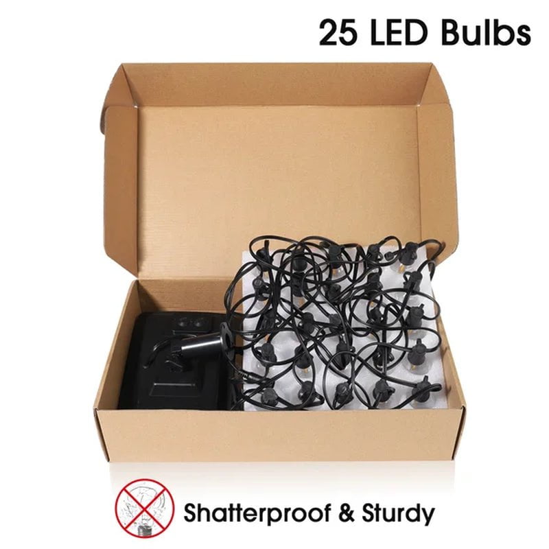 Beier 299.21'' Outdoor LED Solar Powered 25 - Bulb Globe String Light (End to End Connectable)