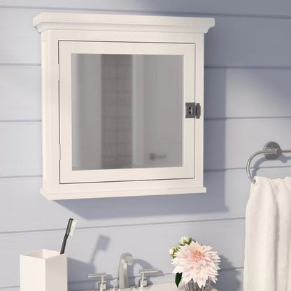 Bexley 18.75'' W 19'' H Surface Mount Framed Medicine Cabinet with Mirror Adjustable