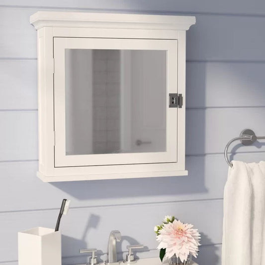 Bexley 18.75'' W 19'' H Surface Mount Framed Medicine Cabinet with Mirror Adjustable