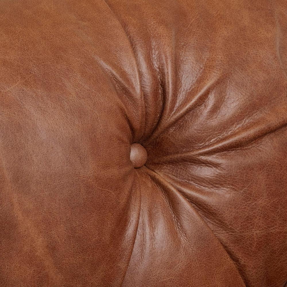 Blakely 95 In. Arena Vintage Brown Leather 3 - Seater Chesterfield Sofa with Removable Cushions
