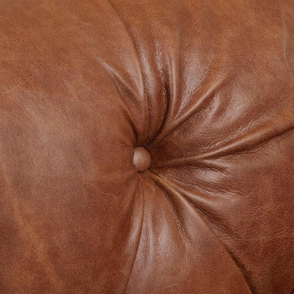 Blakely 95 In. Arena Vintage Brown Leather 3 - Seater Chesterfield Sofa with Removable Cushions