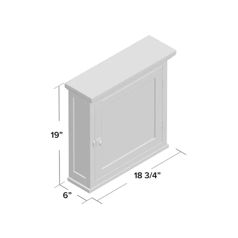 Bexley 18.75'' W 19'' H Surface Mount Framed Medicine Cabinet with Mirror Adjustable