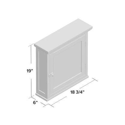 Bexley 18.75'' W 19'' H Surface Mount Framed Medicine Cabinet with Mirror Adjustable