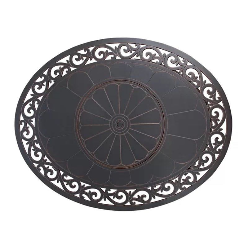 Slattery 24.6'' H X 48'' W Aluminum Propane Outdoor Fire Pit Table with Lid