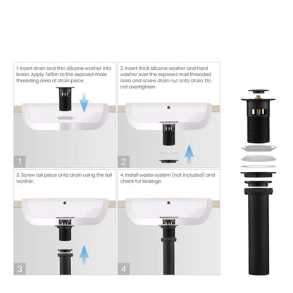 Circular Single Hole Bathroom Faucet with Drain Assembly