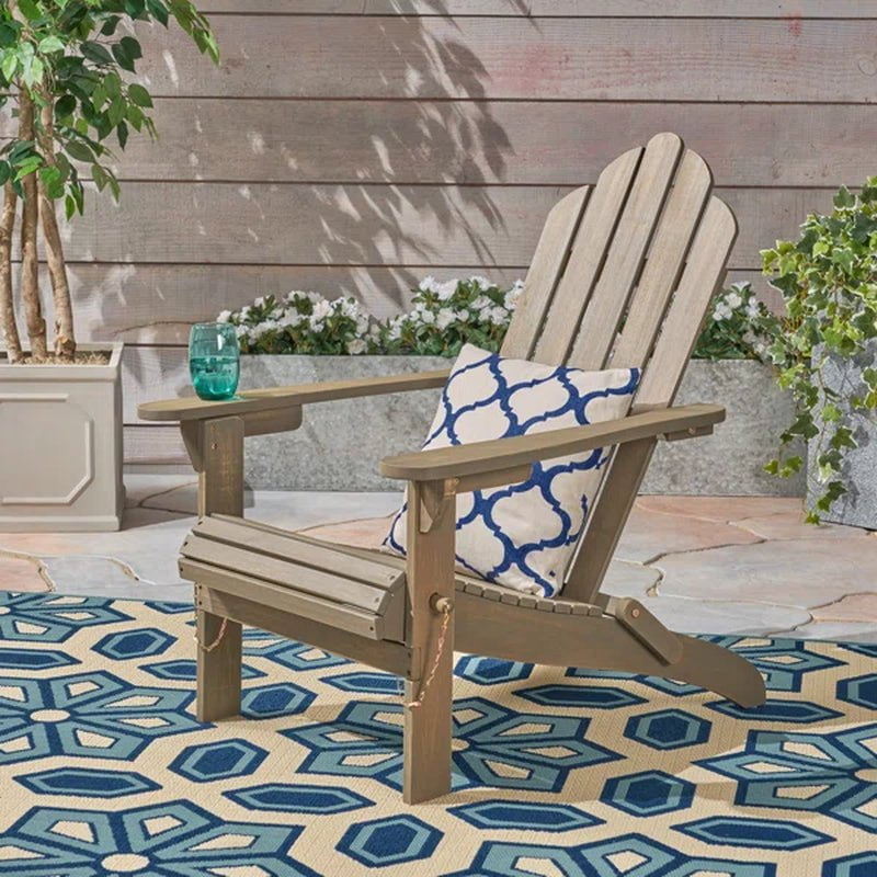 Mobley Solid Wood Folding Adirondack Chair