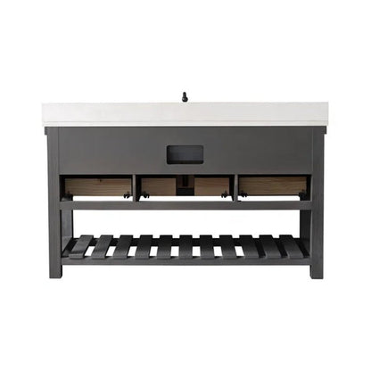 Mexborough 60'' Free-Standing Single Bathroom Vanity with Engineered Stone Vanity Top