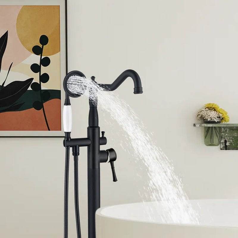 Double Handle Floor Mounted Freestanding Tub Filler