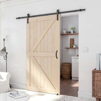 Paneled Wood Sliding Barn Door with Installation Hardware Kit