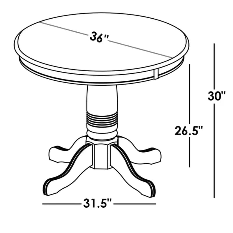 Bonas Solid Wood Pedestal Dining Table