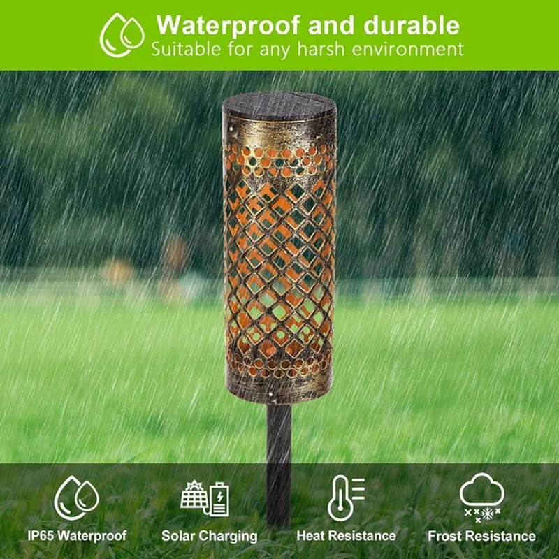 Brass Low Voltage Solar Powered Integrated LED Metal Pathway Light Pack
