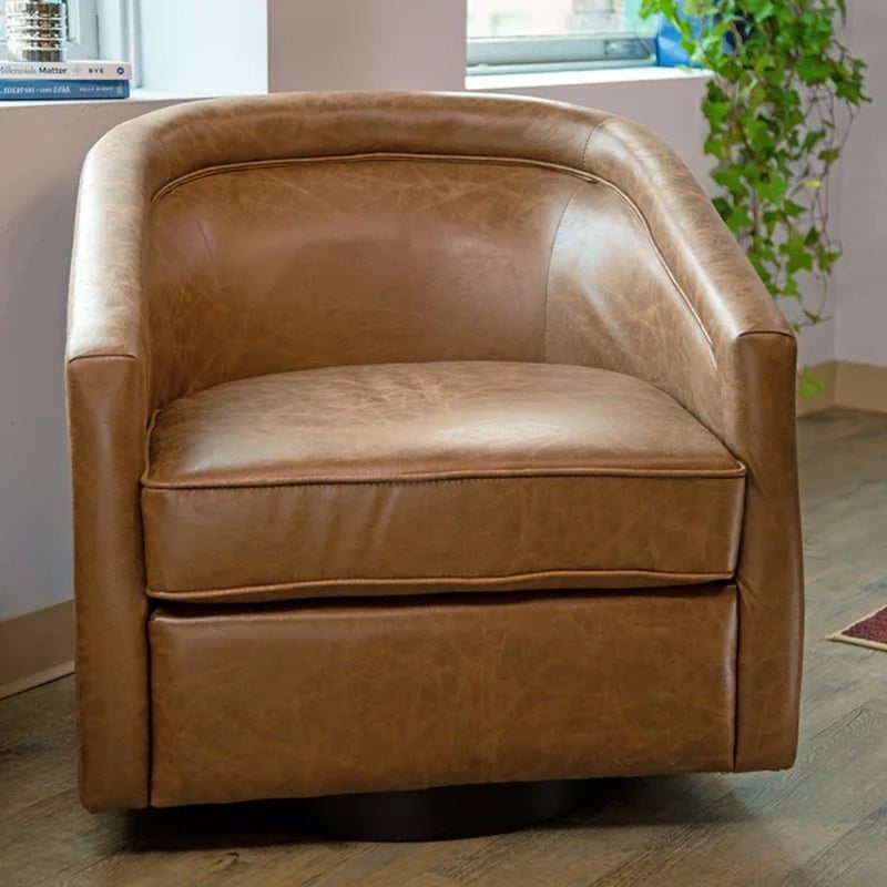 Kiersten Upholstered Swivel Barrel Chair