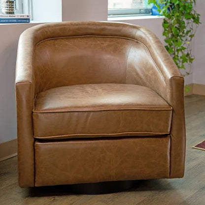 Kiersten Upholstered Swivel Barrel Chair