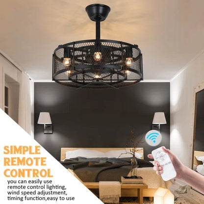 Sasheen 19.6'' 5 - Blade Caged Ceiling Fan with Remote Control
