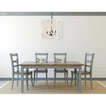 Sabrina 4 - Light Wood Lantern Geometric Chandelier