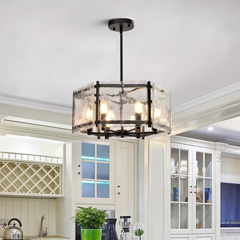 Leyla 6 - Light Dimmable Drum Chandelier